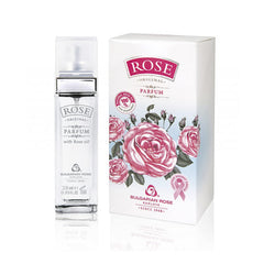Bulgarian Rose Karlovo Original bottle front shows long-lasting unisex fragrance.