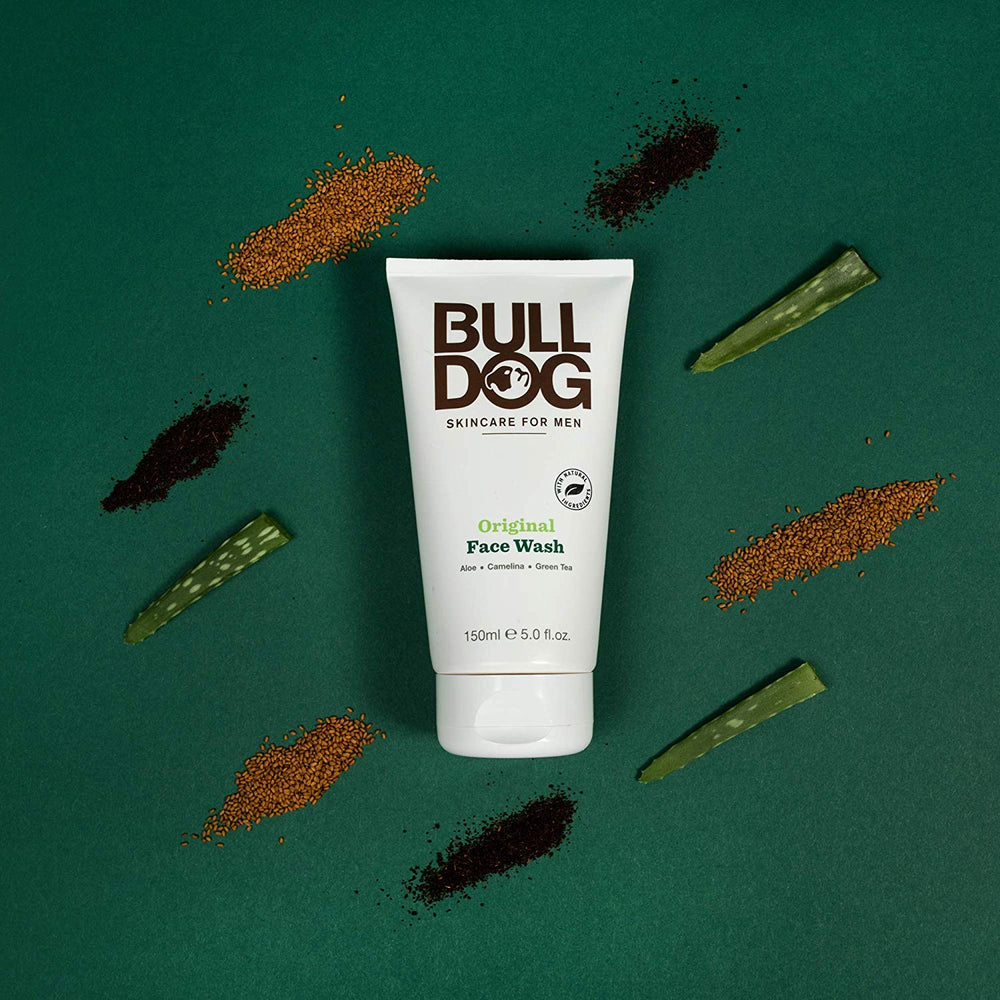 Lather action demonstrates comfortable morning cleanse with Bulldog