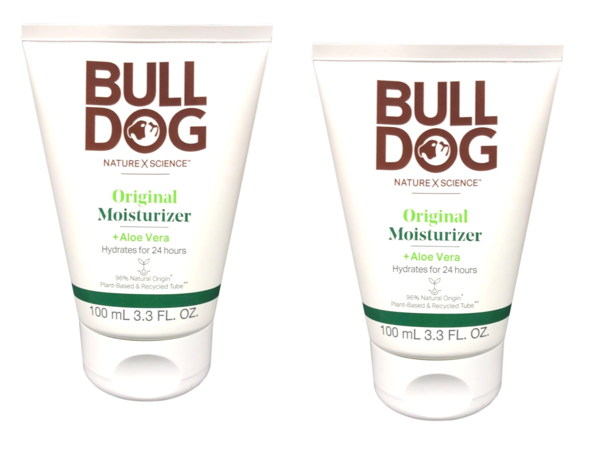 Bulldog Original Moisturizer tube close-up for quick, non-greasy hydration.