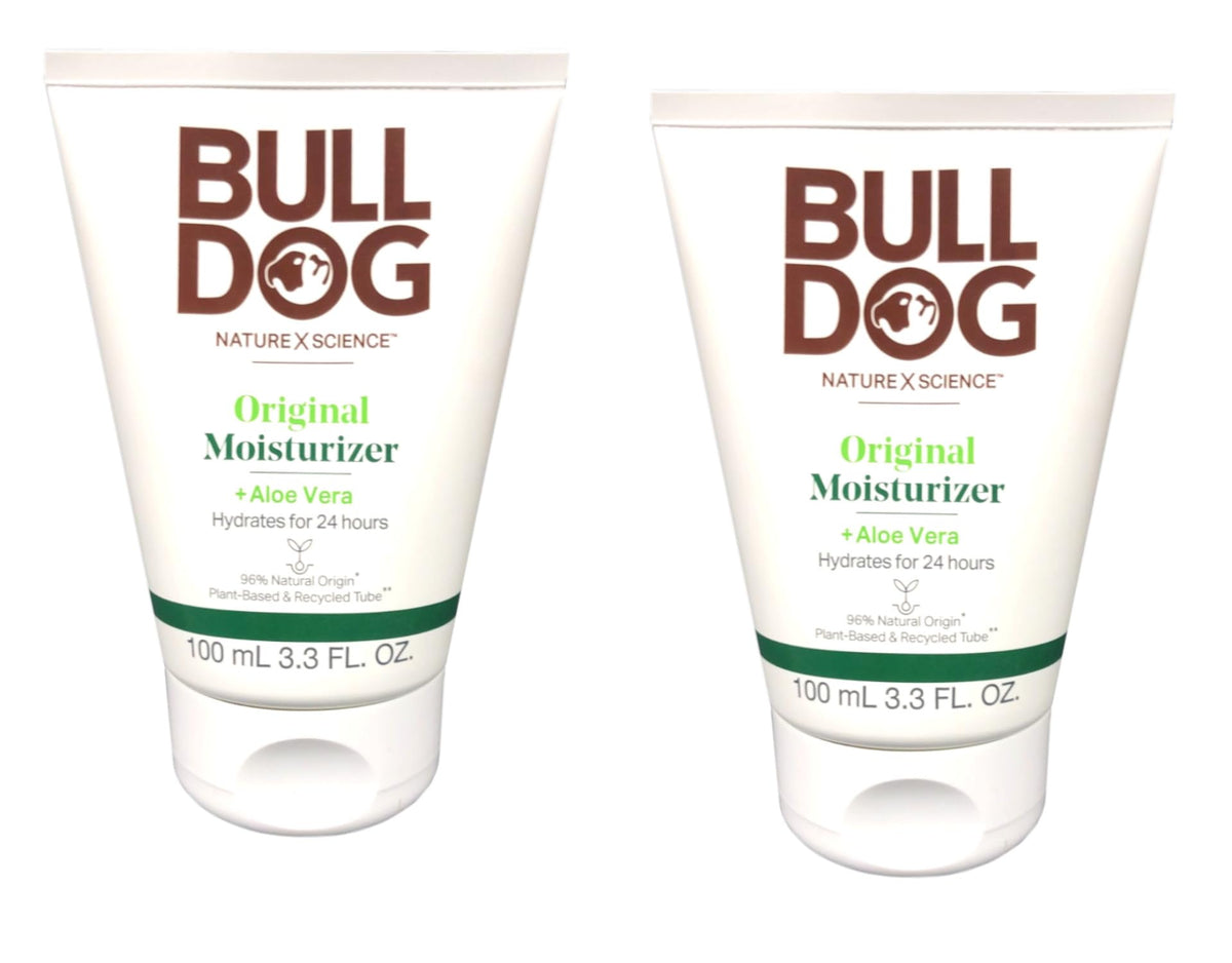 Bulldog Original Moisturizer tube close-up for quick, non-greasy hydration.