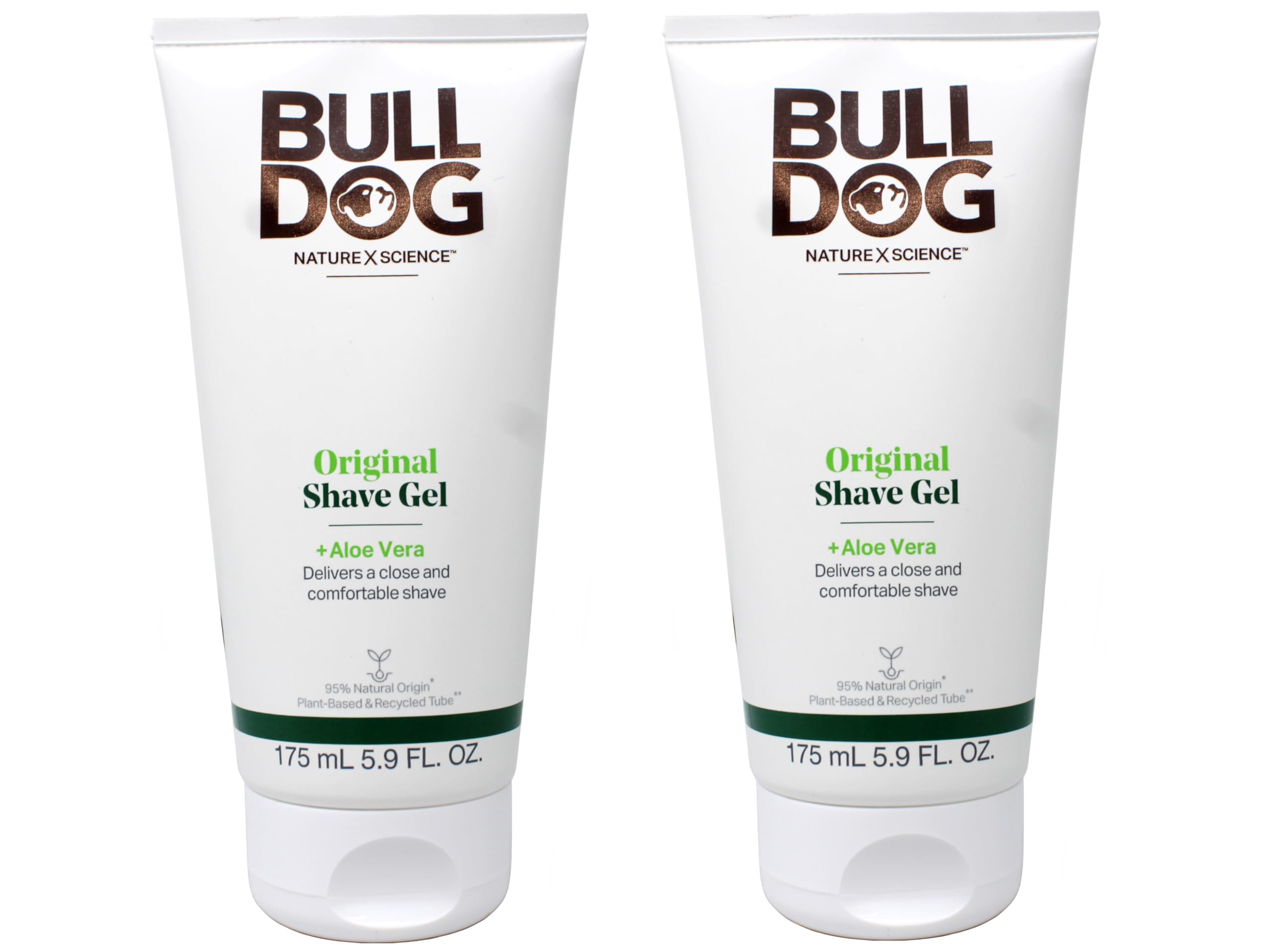 Bulldog Original Shave Gel bottle closeup for a smooth shave.