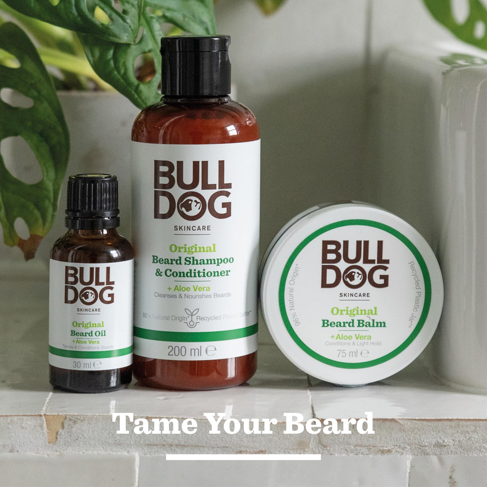 Bulldog packaging front view 200ml bottle for convenient grooming