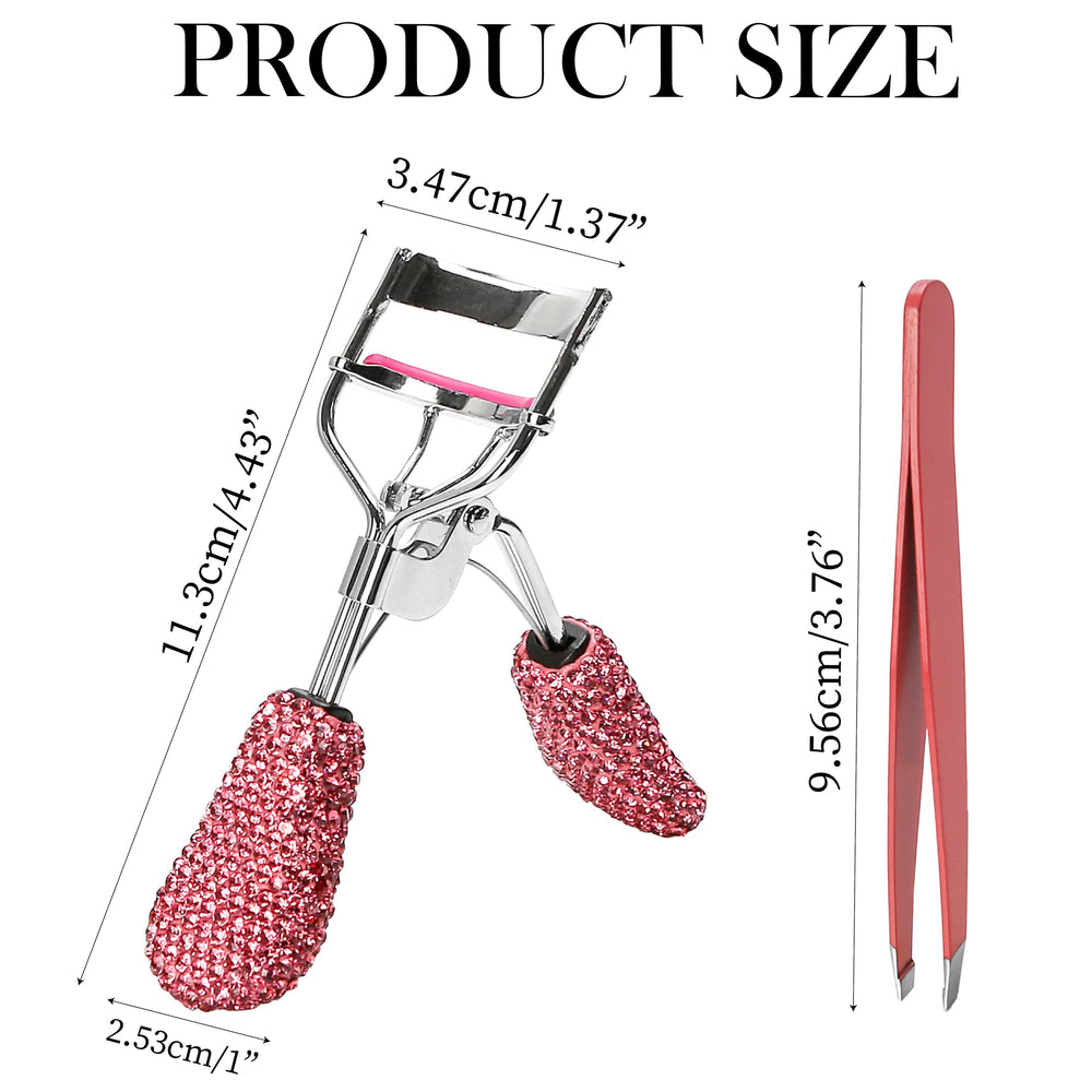 BuleVina slant-tip tweezer in pink bling for precise shaping.