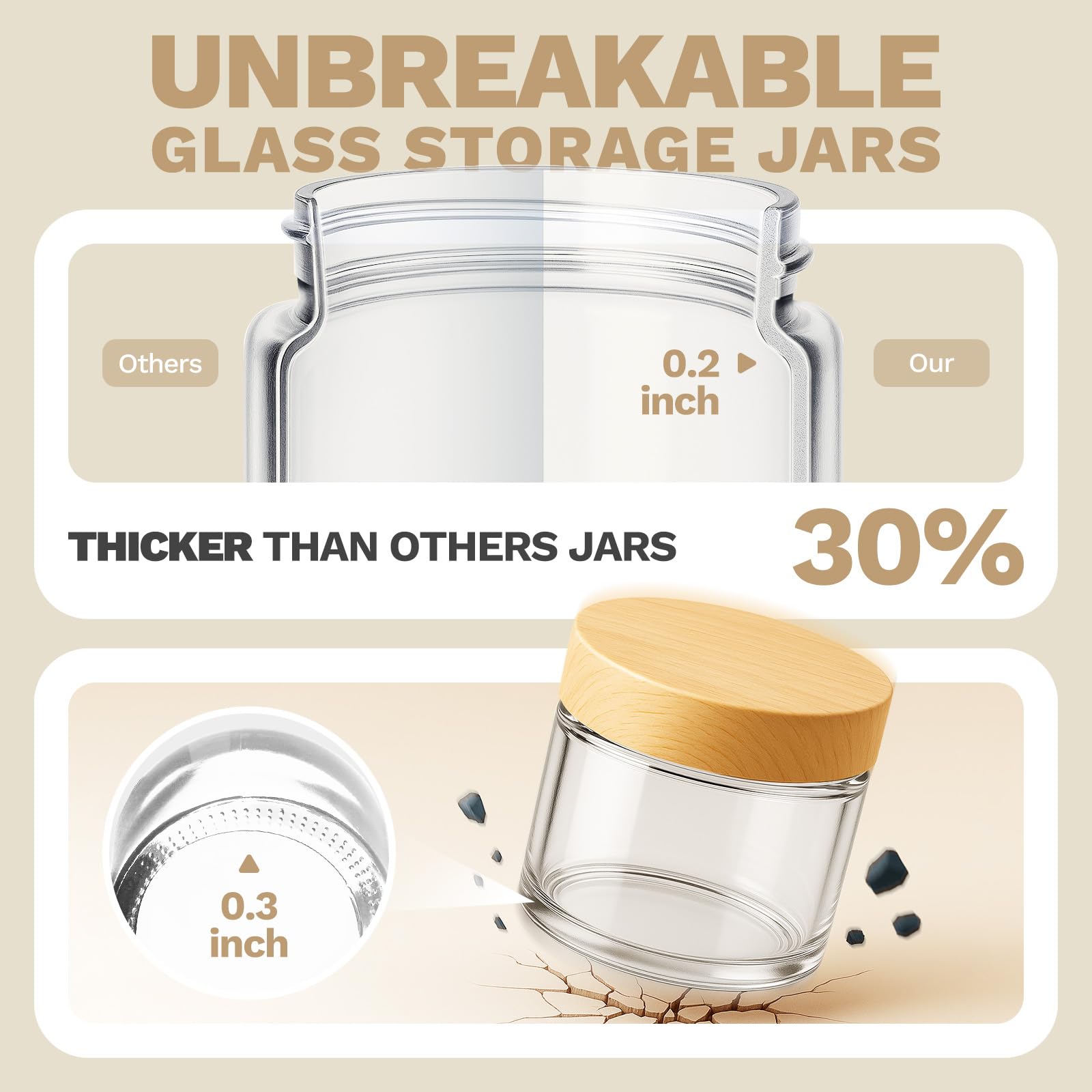 Bumobum clear 60ml jars ideal for samples and DIY cosmetics.
