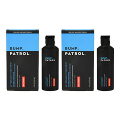 Bump Patrol bottle closeup shows maximum-strength aftershave for razor bump relief.