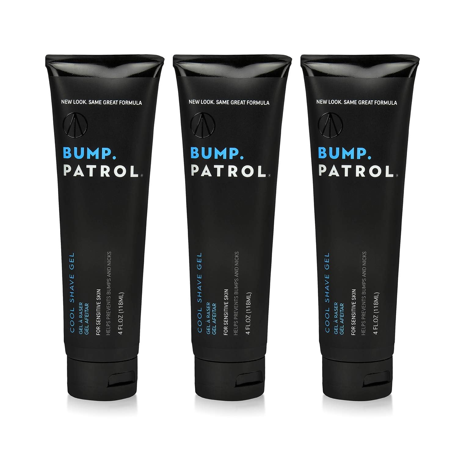 Bump Patrol Cool Shave Gel 3-pack packshot highlighting the triple-pack for grooming