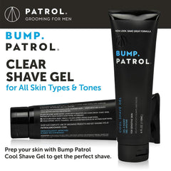 bump patrol gel de afeitar: mentol ofrece sensación refrescante durante el afeitado.
