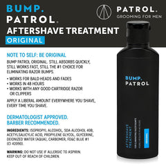 Bump Patrol serum pump action shown for easy post-shave application.
