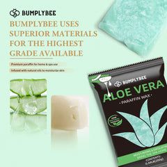 BUMPLYBEE Aloe Vera-infused wax delivers gentle hydration for hands and feet.