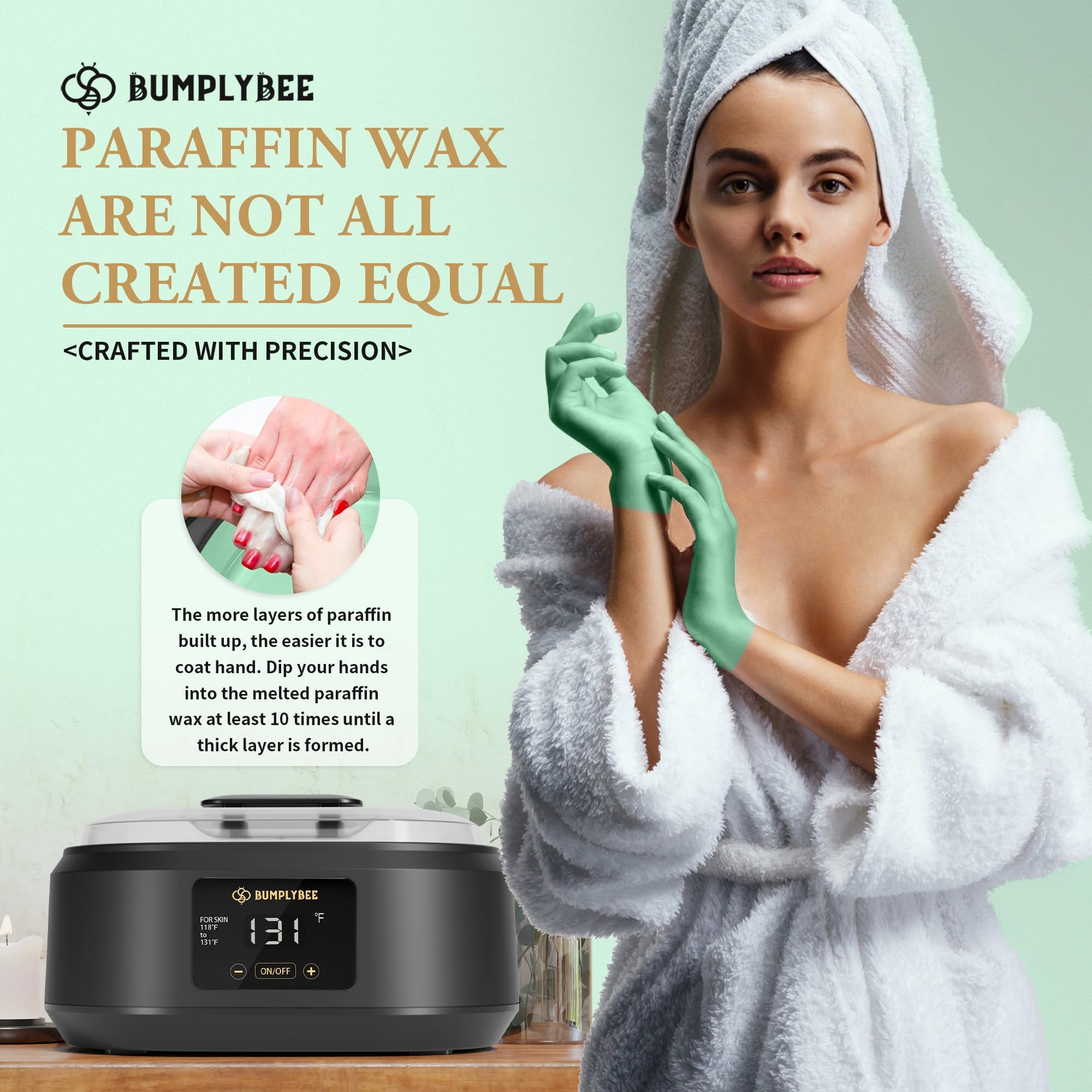 BUMPLYBEE foot paraffin bath delivers silky-smooth skin after use.