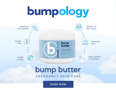 Bumpology Bump Butter texture swatch illustrating creamy daily hydration and stretch-mark care
