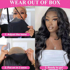 bunGiol glueless wig 5x5 HD lace closure reveals seamless part.