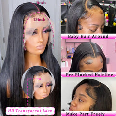 bunGiol 180% density straight wig side view for fuller everyday style.