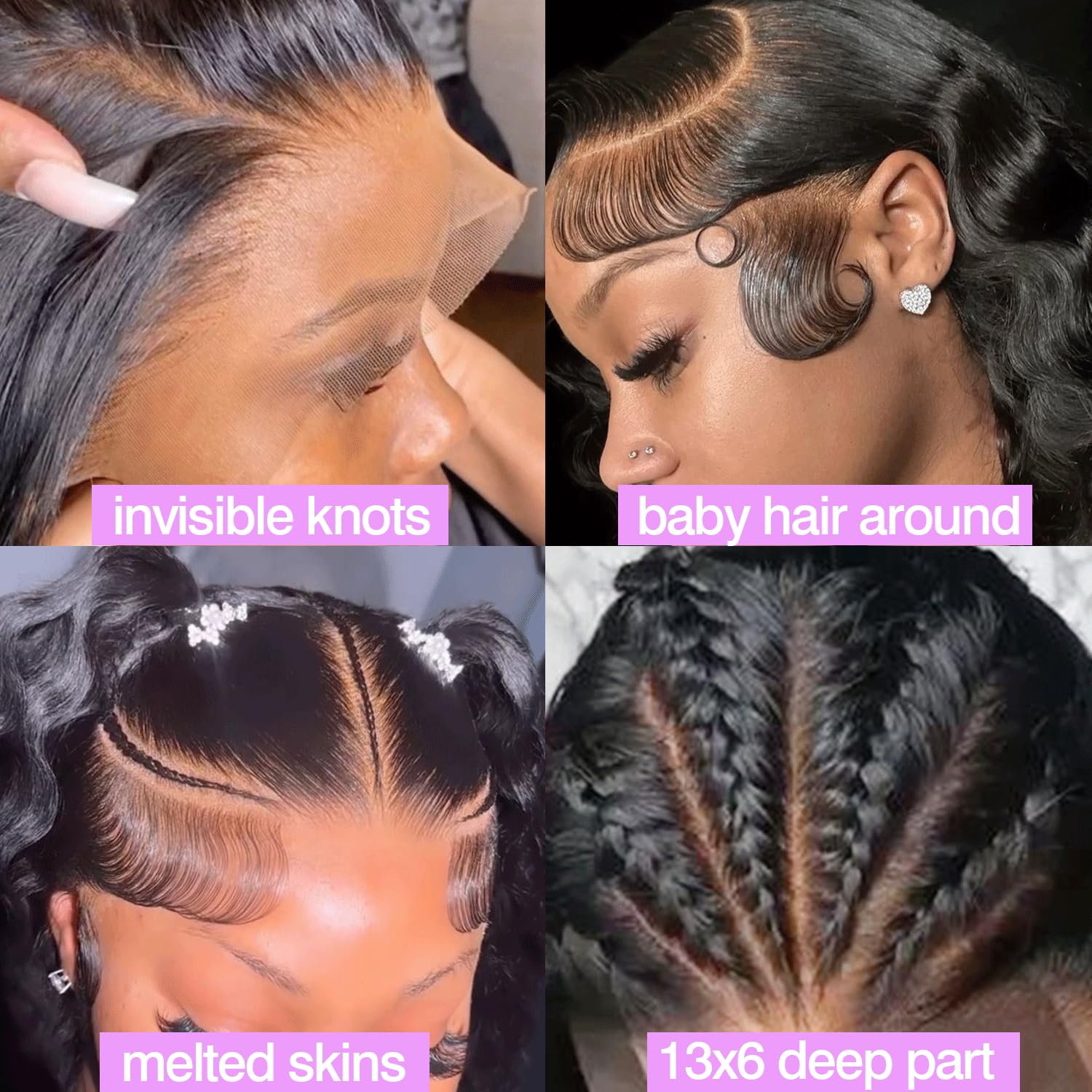 BunnyQ wig with pre-plucked baby hairs for natural hairline