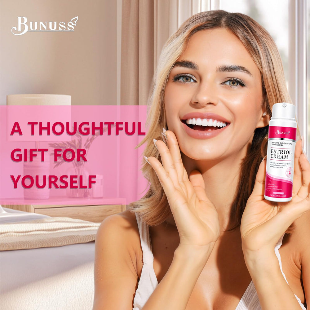 BUNUSS Estriol pump dispenser enables easy, mess-free application.
