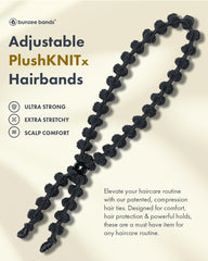 Bunzee Bands plush-knit soft tie worn for gentle grip and crease-free styling