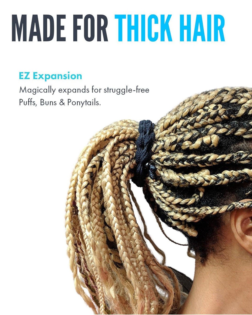 Bunzee Bands ponytail bun braids locs styling option for versatile looks