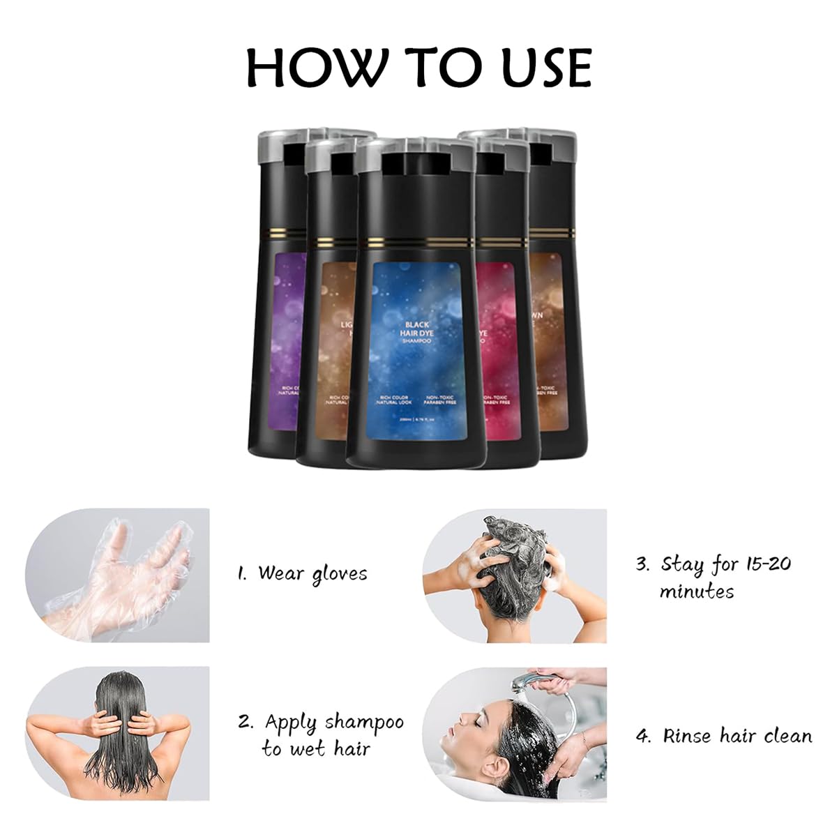 Bupposes after-color hair shows vibrant dark brown shine.