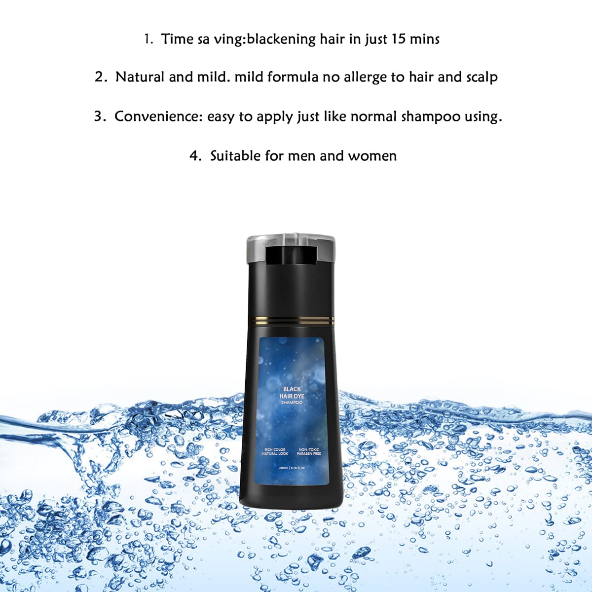 Bupposes beard-darkening use with dark brown shampoo for cohesive look.