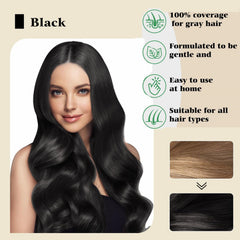 Bupposes Black Dye Shampoo hair color results after use on gray roots