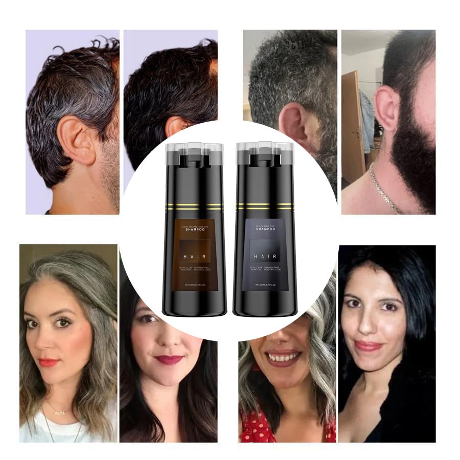 Bupposes Black Dye Shampoo in bathroom sink for quick touch-up sessions