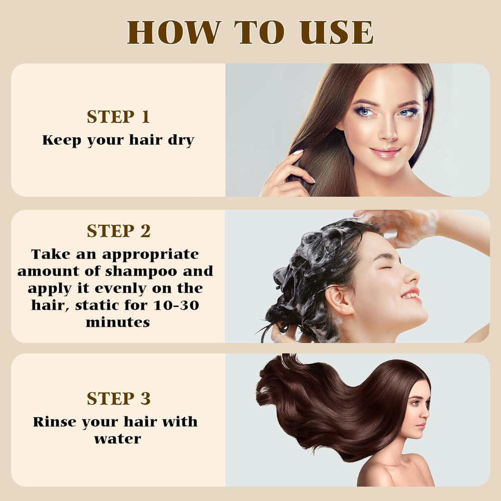 Bupposes Black Dye Shampoo packaging reveals convenient 200ml bottle