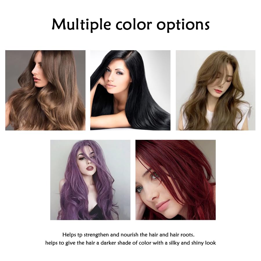 Bupposes gray hair coverage with dark brown shampoo showing natural-looking results.