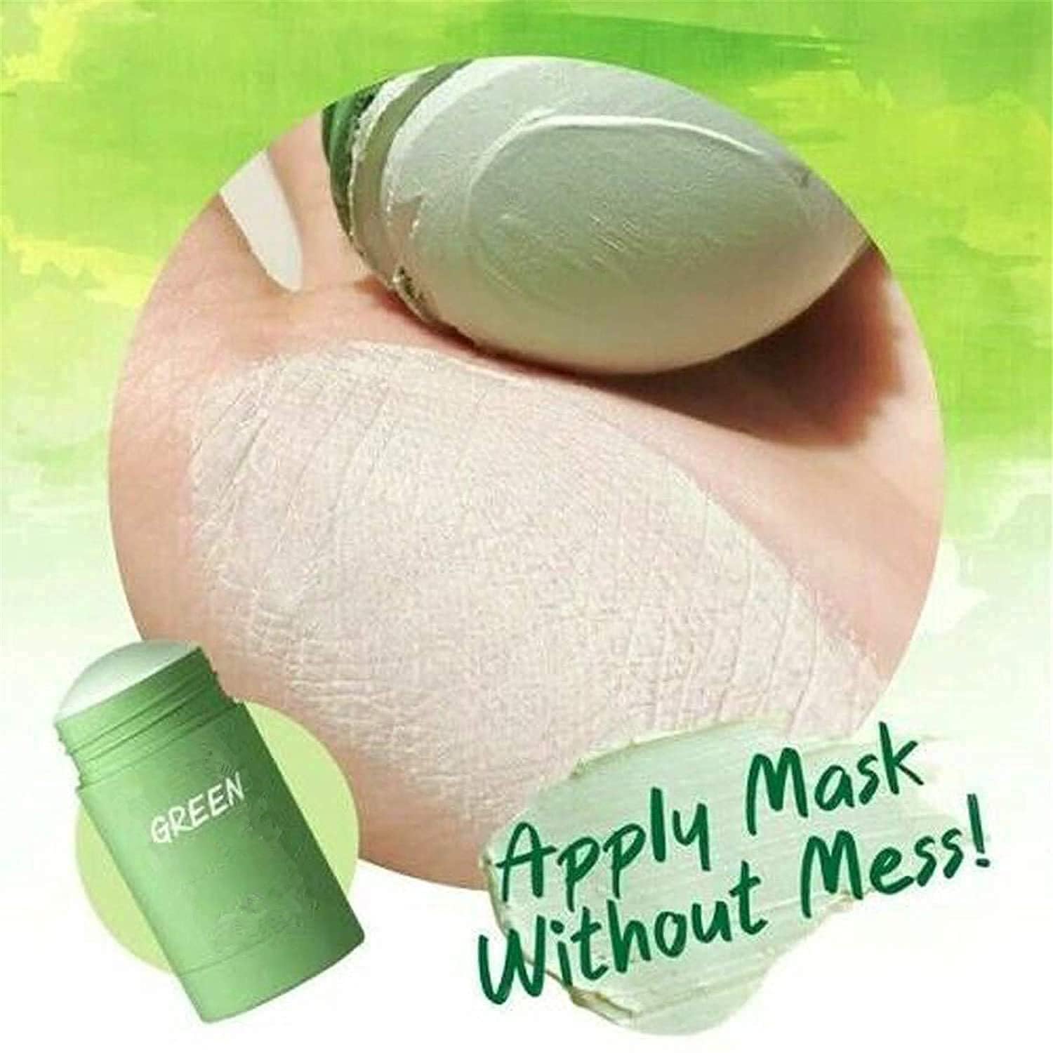 Bupposes Mascarilla té verde stick: diseño de cabeza giratoria para uso cómodo.
