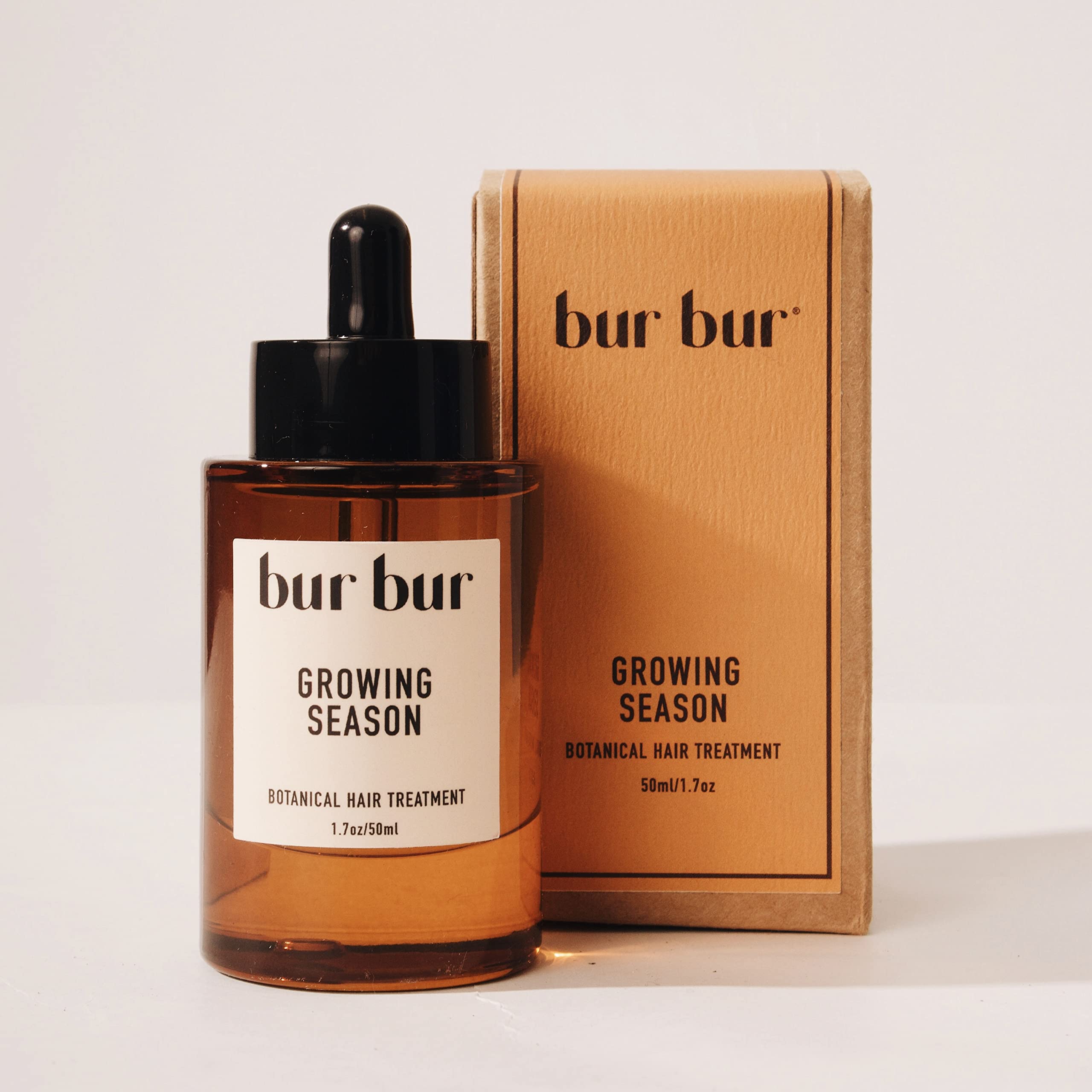Bur Bur Growing Season Oil finish shows shinier, stronger-looking hair after use.