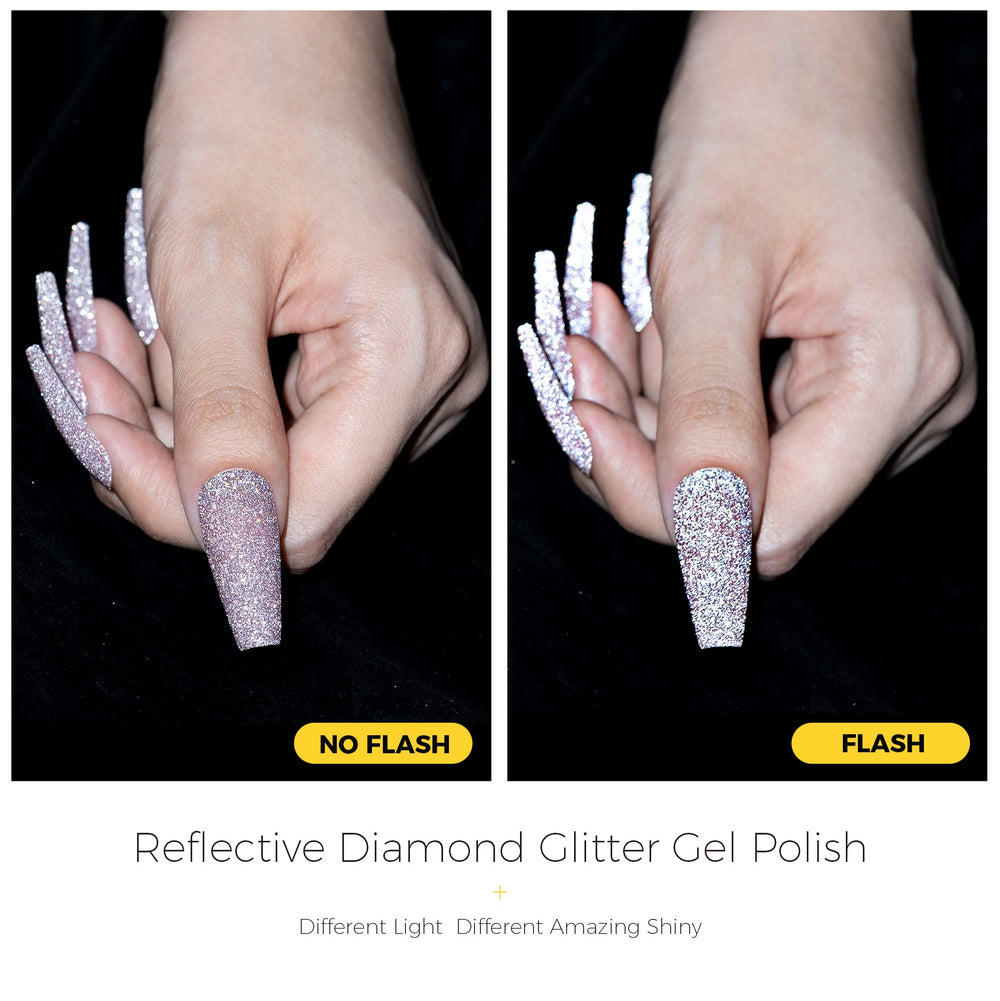 BURANO Disco glitter nails setup demonstrates easy salon-style sparkle at home.