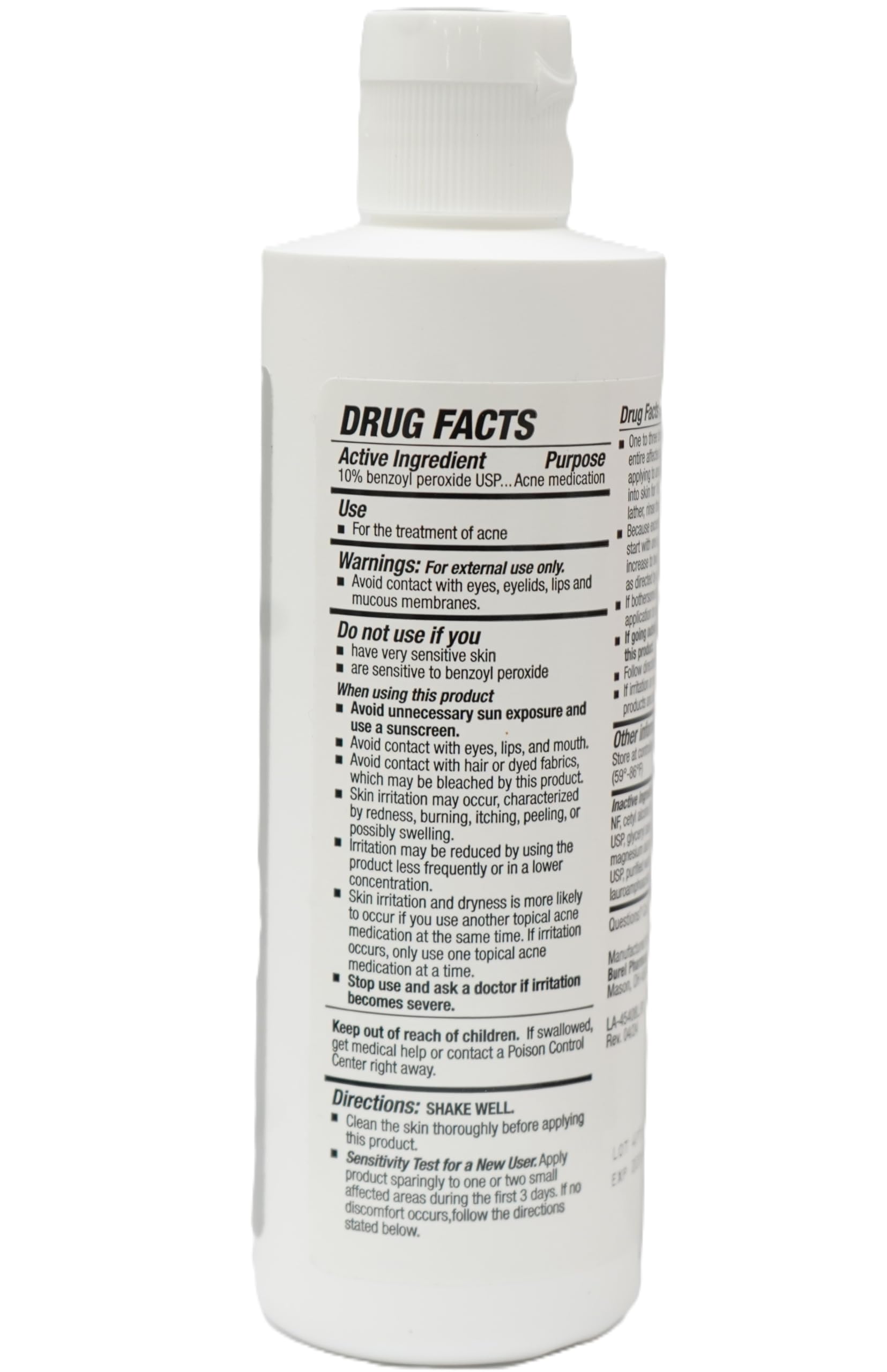 Burelpharma benzoyl peroxide wash foaming lather with pore-clearing action