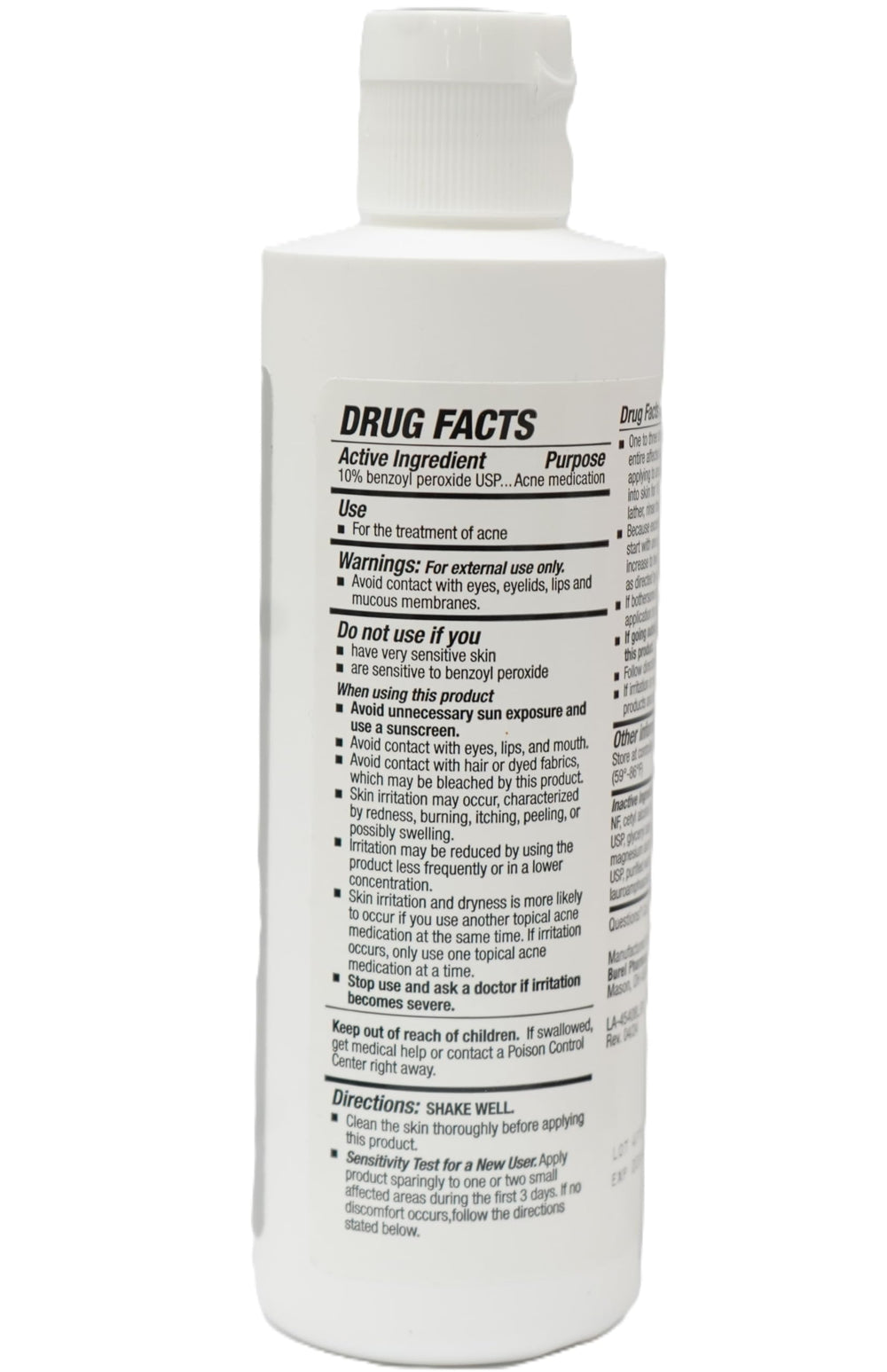 Burelpharma benzoyl peroxide wash foaming lather with pore-clearing action