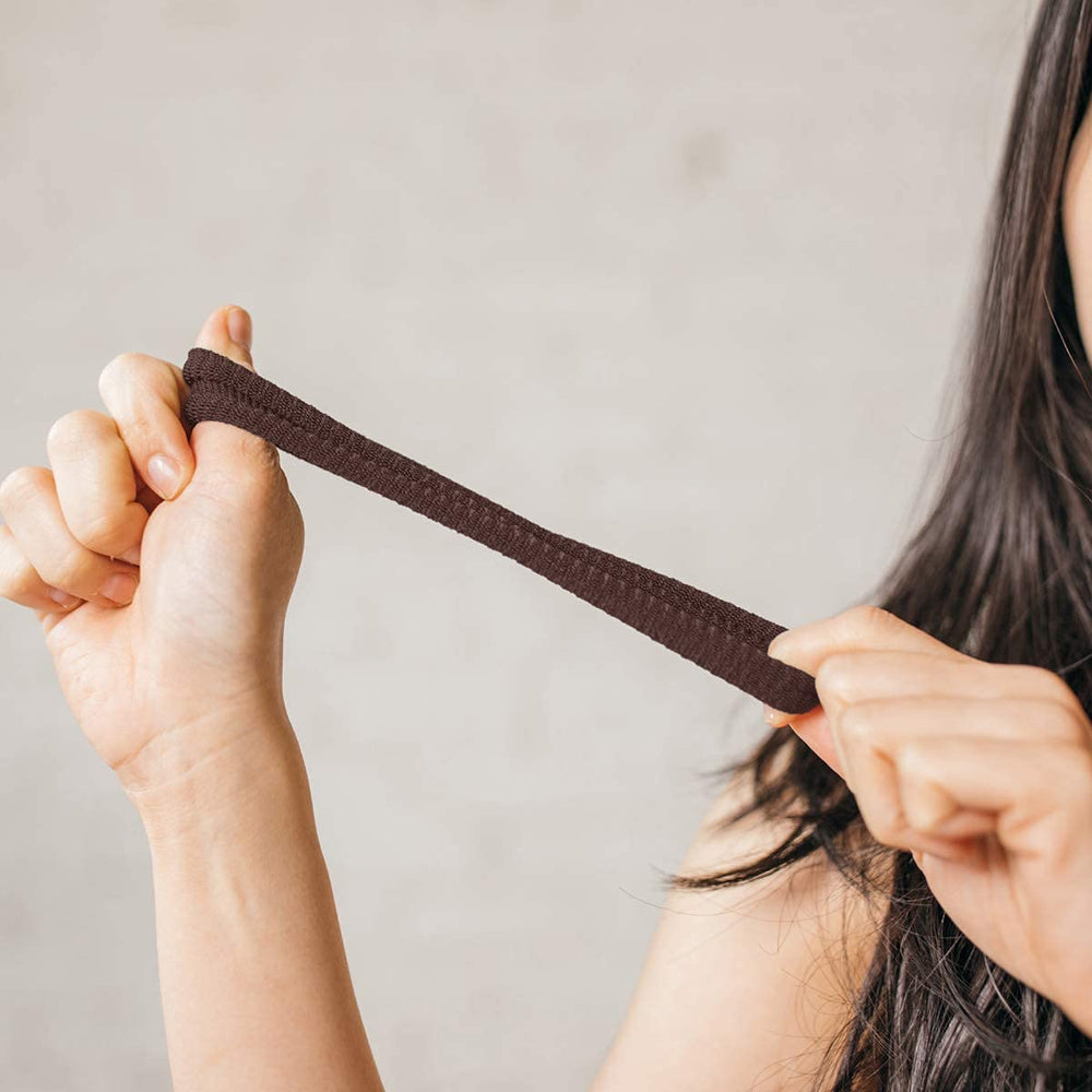 Burlybands sleep-friendly hair tie holds style overnight with minimal creasing.