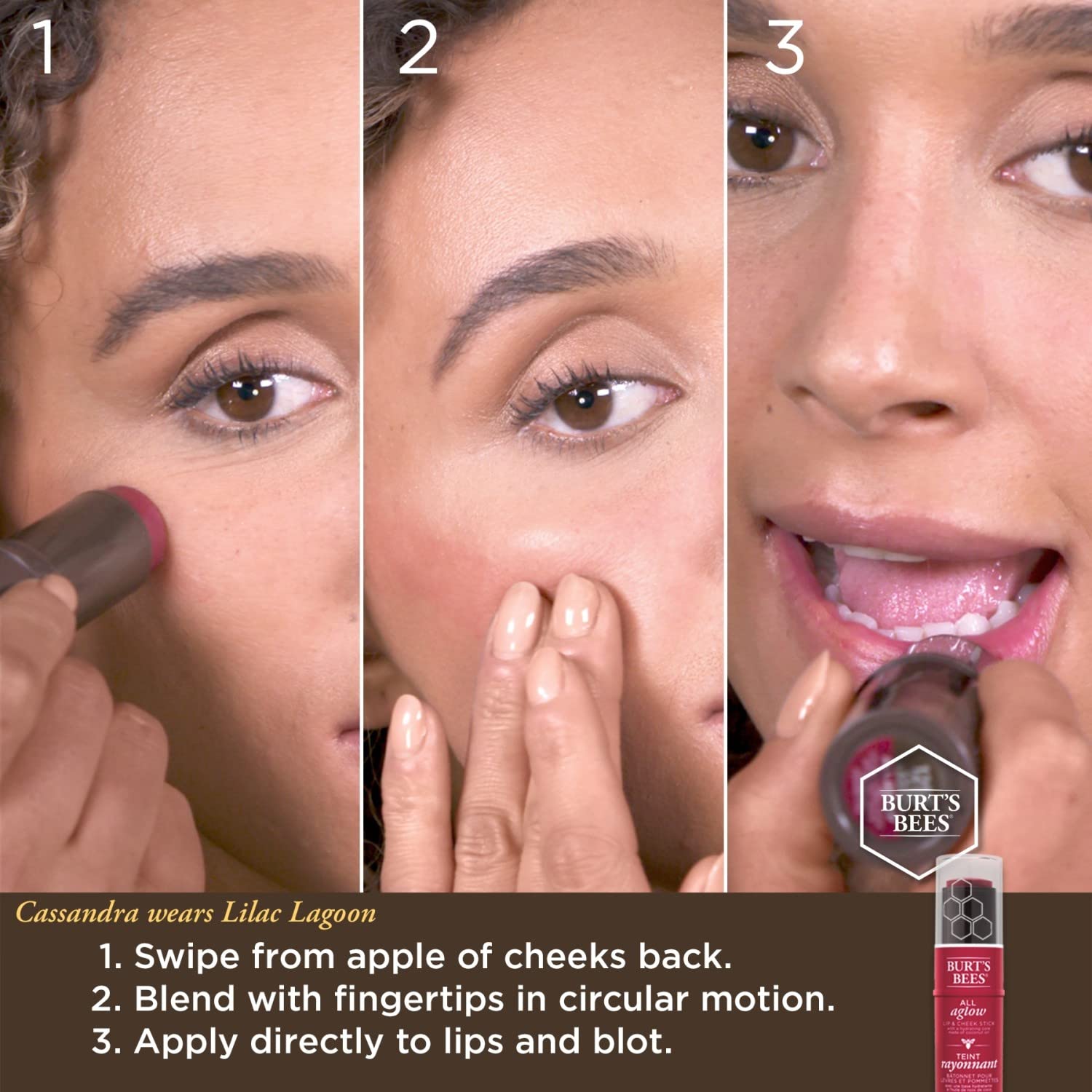 Burt's Bees All Aglow offers six shades from nude to plum.