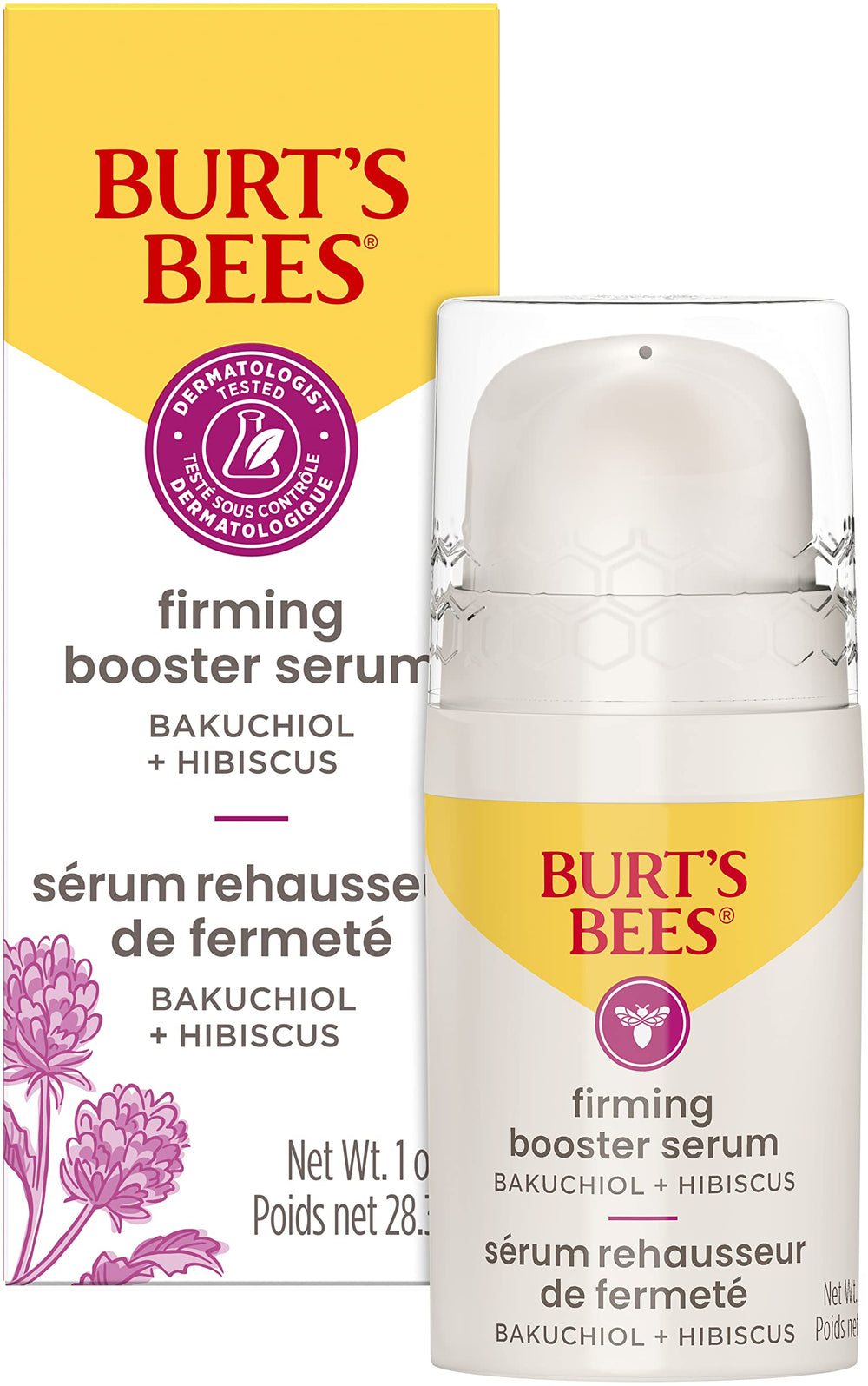 Burt's Bees Firming Serum bottle 1oz for easy daily application