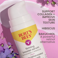 Burt's Bees Firming Serum texture closeup highlights lightweight formula