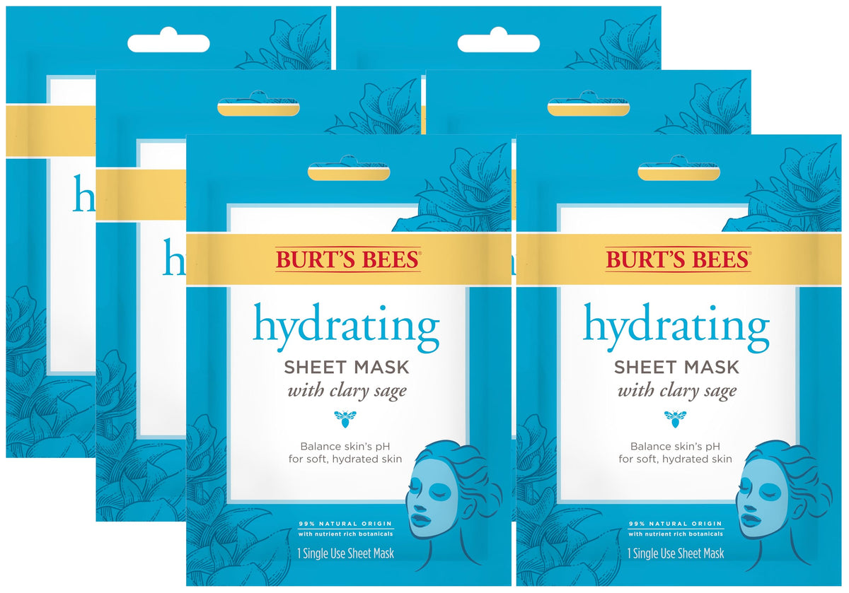 Burt's Bees Hydrating Face Mask with Clary Sage and kiwi for refreshed skin.