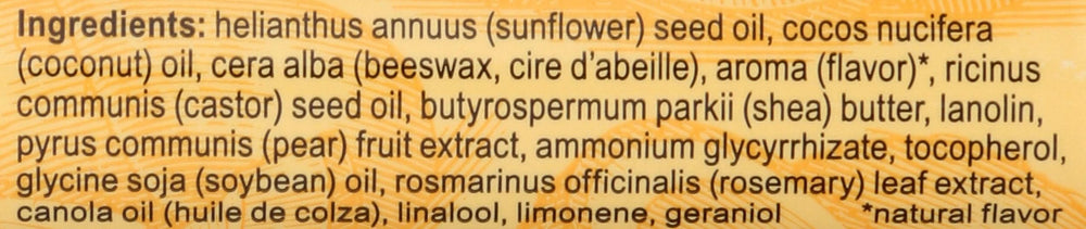 Beeswax and vitamin E nourish lips with antioxidant protection.