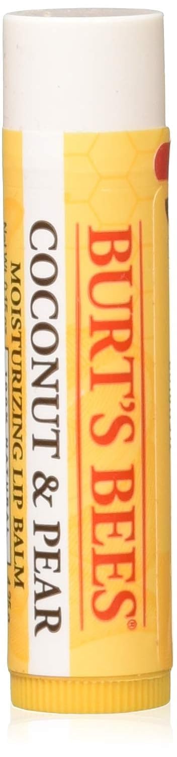 Burt's Bees Lip Balm Coconut & Pear tube provides daily lip hydration.