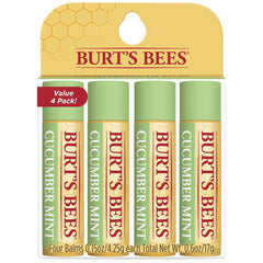 Burt's Bees lip balm cucumber mint tube closeup showcasing refreshing, hydrating formula