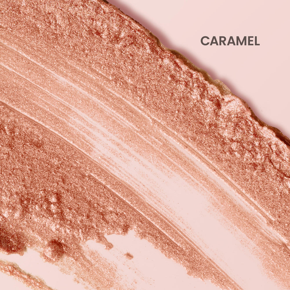 Close-up of lips with Burt's Bees Lip Shimmer Caramel for soft moisture.