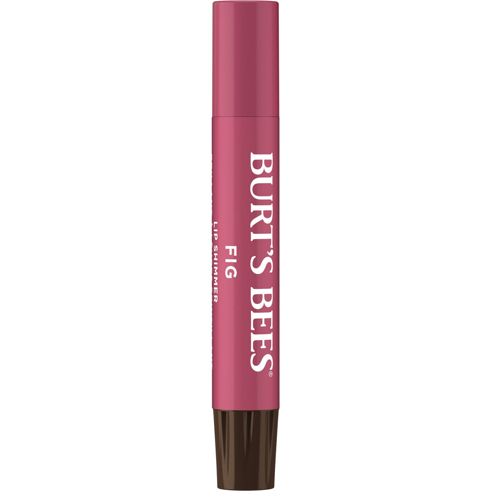 Burt's Bees Lip Shimmer Fig application closeup for buildable color
