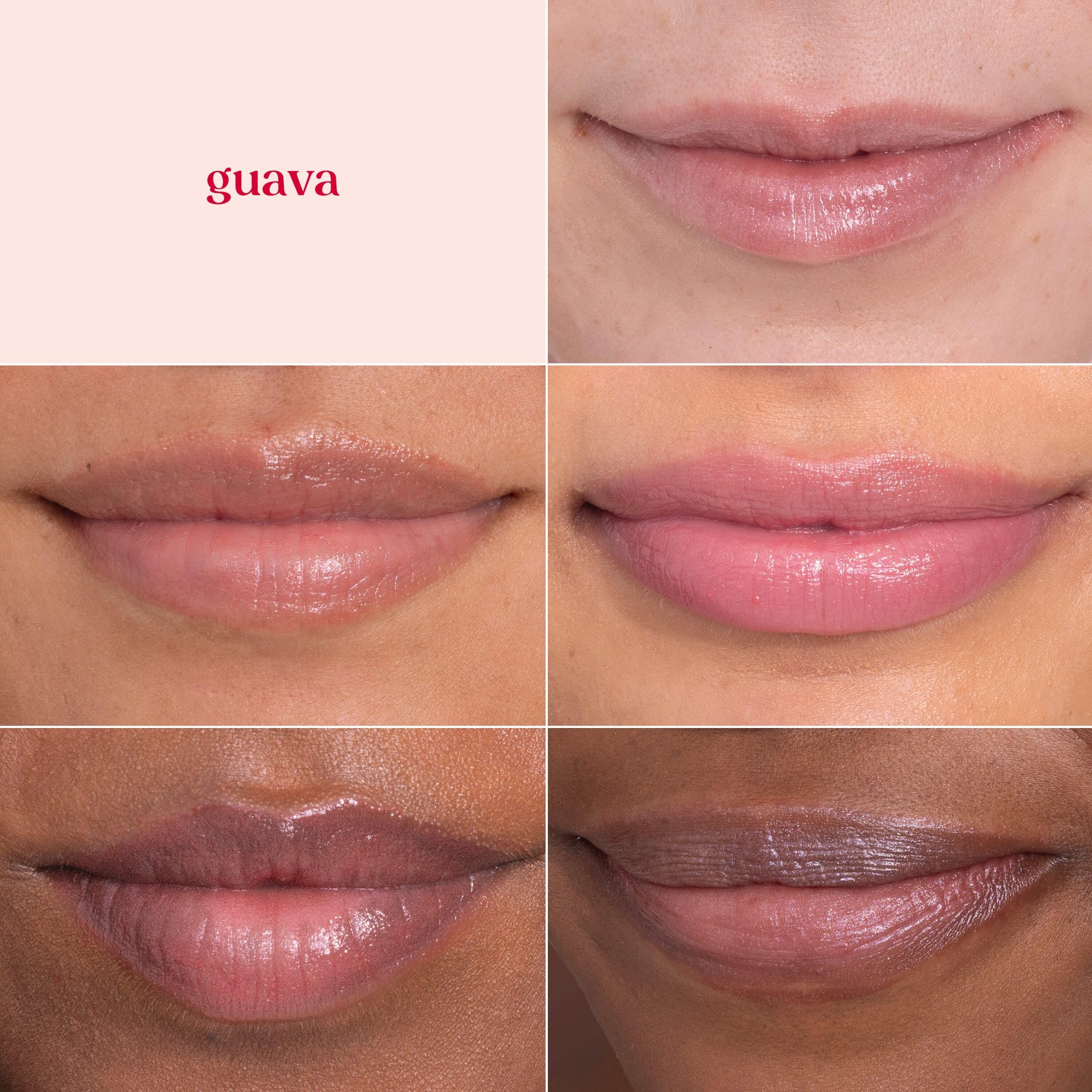 Burt's Bees Lip Shimmer Guava natural origin formula highlighted on packaging