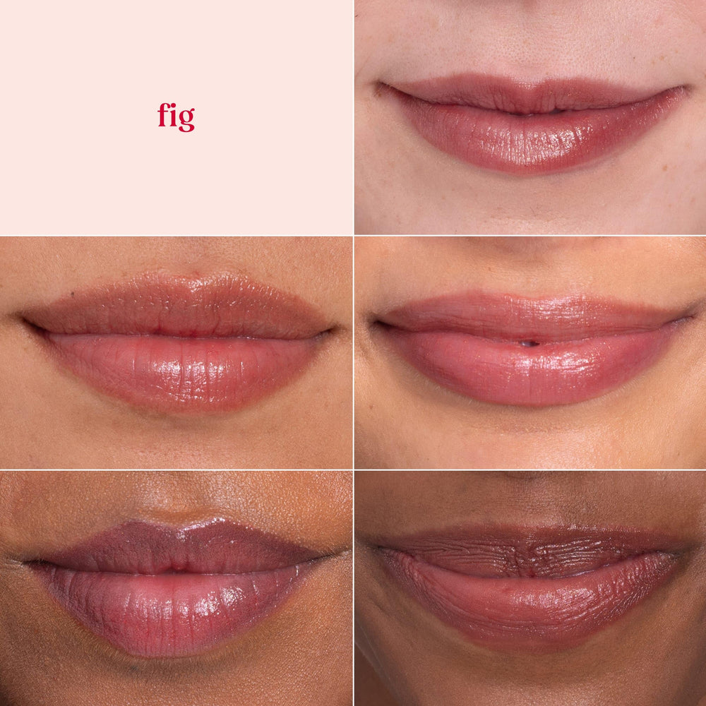 Burt's Bees Lip Shimmer Fig peppermint refreshes with every swipe