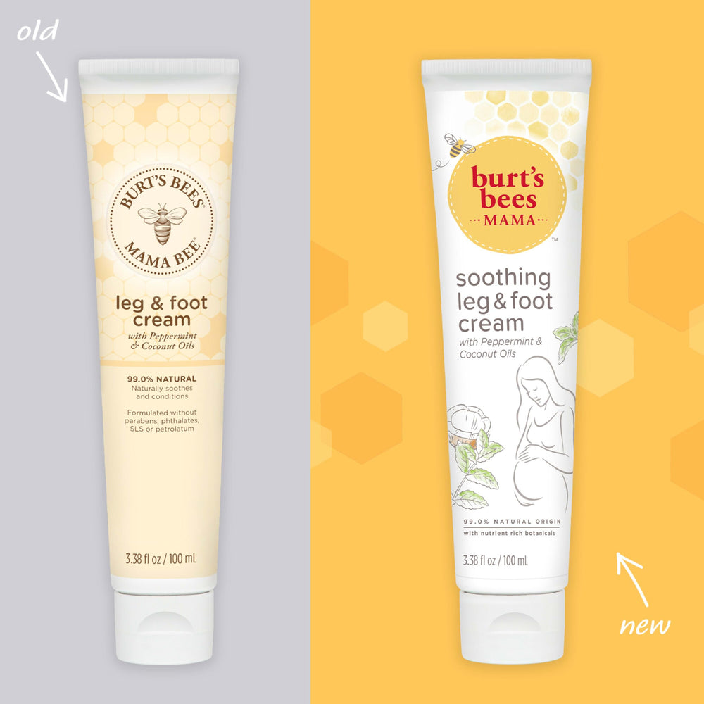 Burt's Bees Mama Bee ingredients image highlights peppermint and coconut care