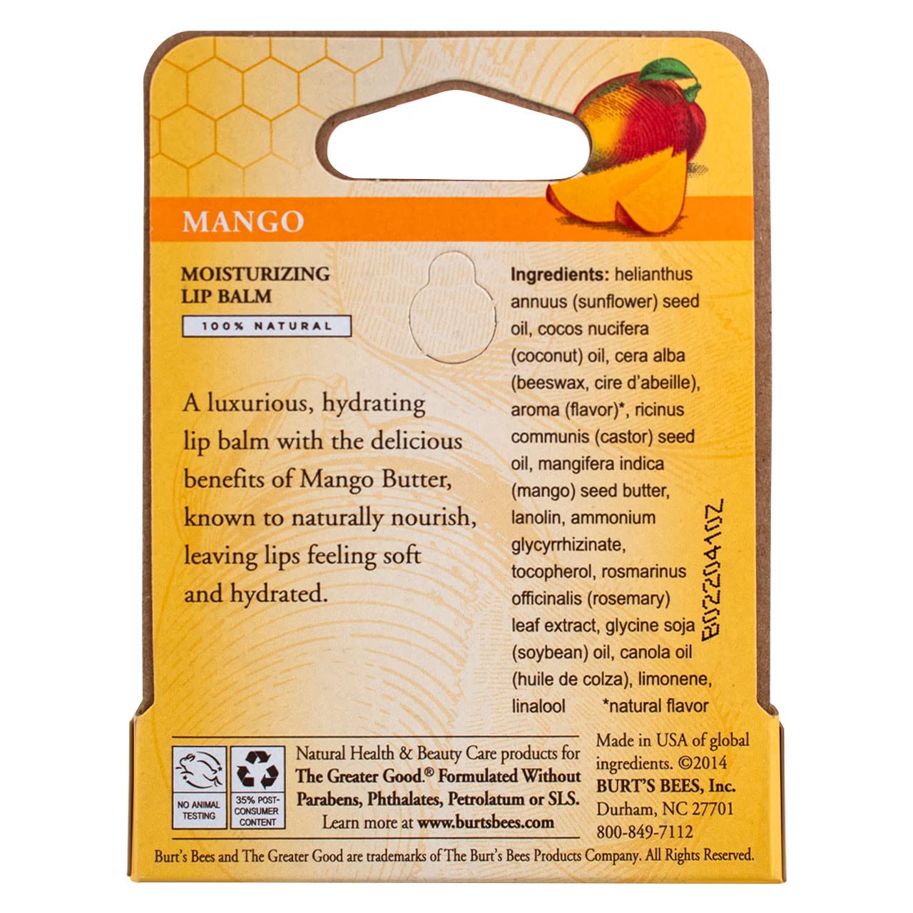 Mango Lip Balm swatch demonstrates natural hydration on lips with soft shine