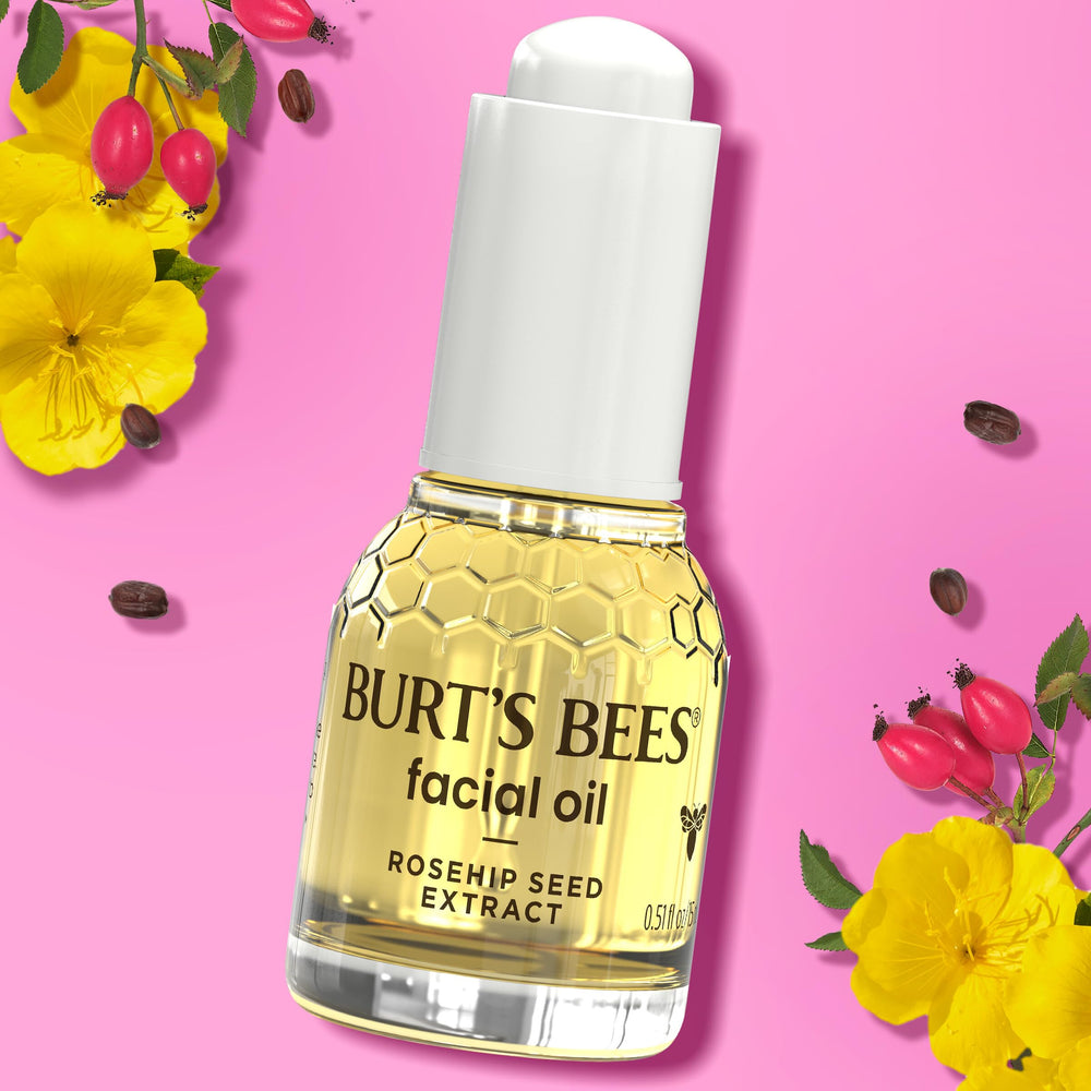 Burt's Bees natural origin label shows clean skincare.
