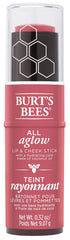 Burt's Bees Peony Pool lip-cheek stick delivers natural color with lightweight hydration.