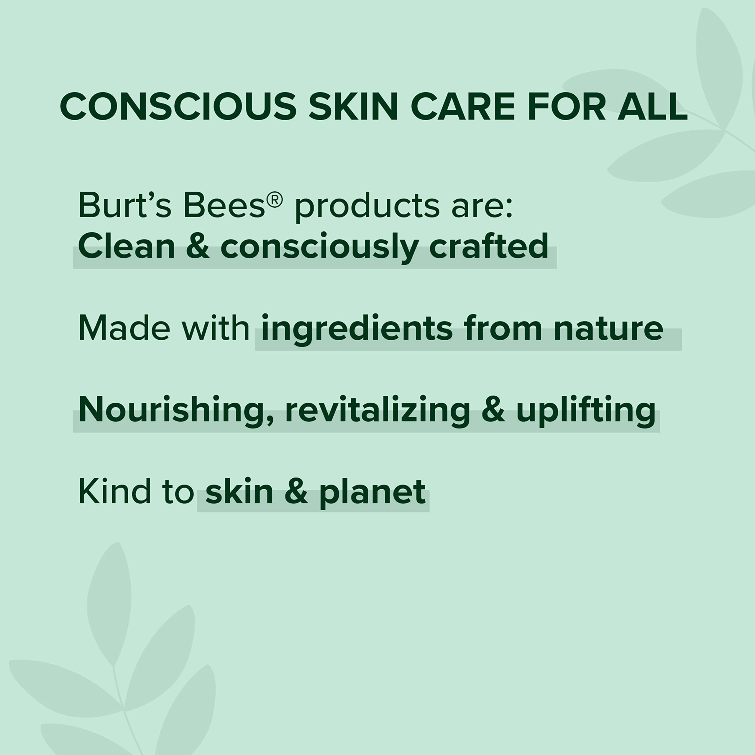 Burt's Bees post-use glow close-up showing smoother texture and brighter appearance