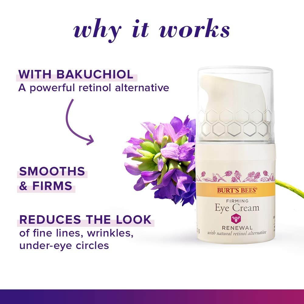 Hydrated under-eye area after applying Burt's Bees Renewal Eye Cream.